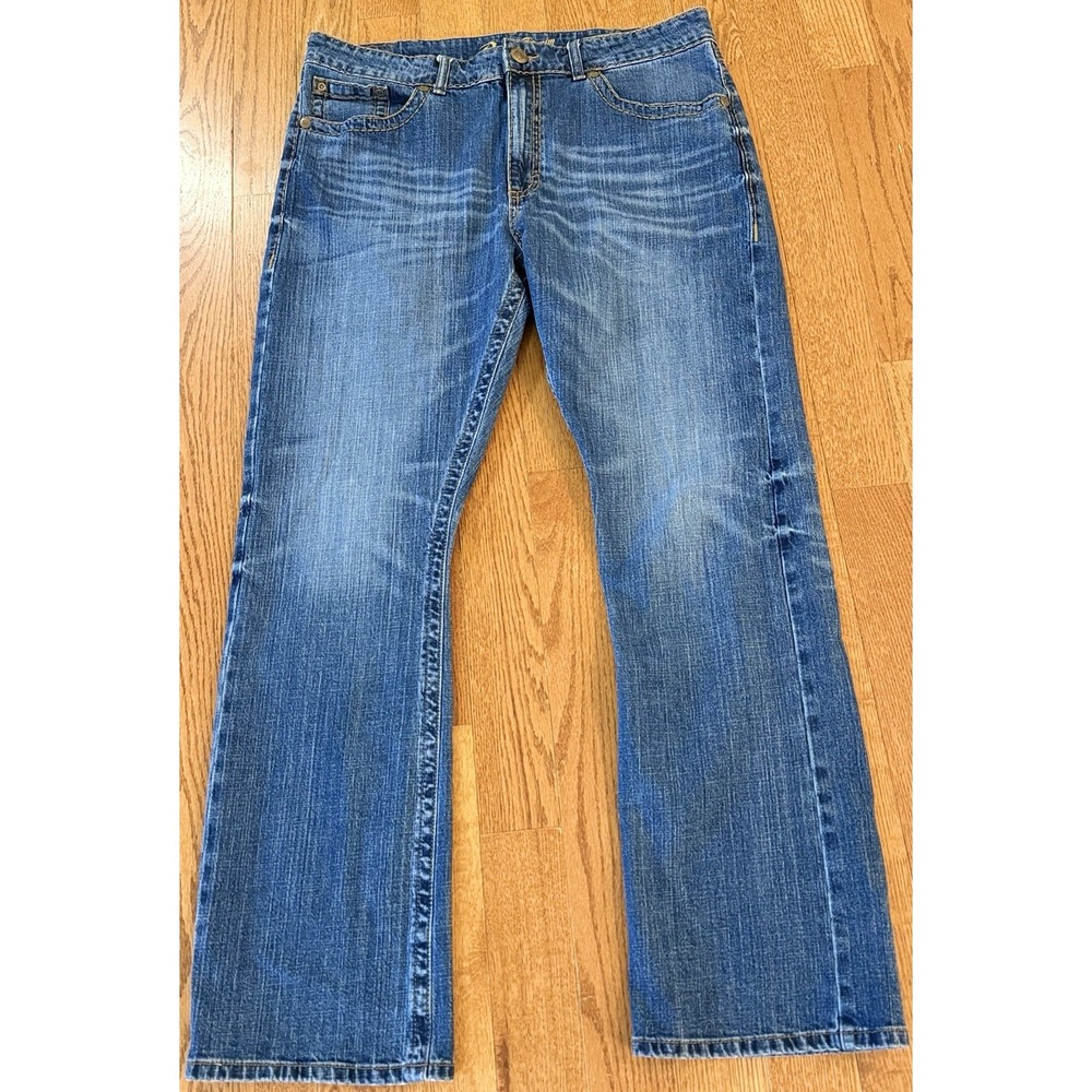 Wrangler Rock 47 Men's Slim Boot Whiskered Cowboy Denim Jeans Size 38x34